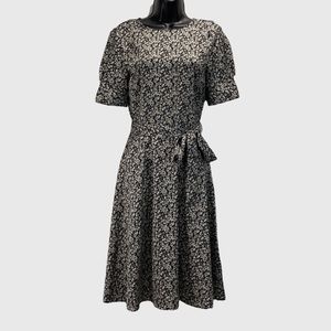 H&M Black and White Floral Midi Dress